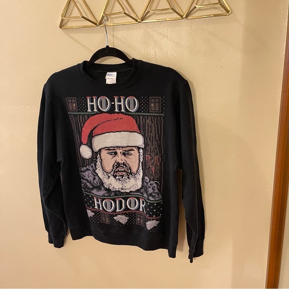 Ho Ho Hodor Game of Thrones Ugly Christmas Sweater - Picture 2 of 4